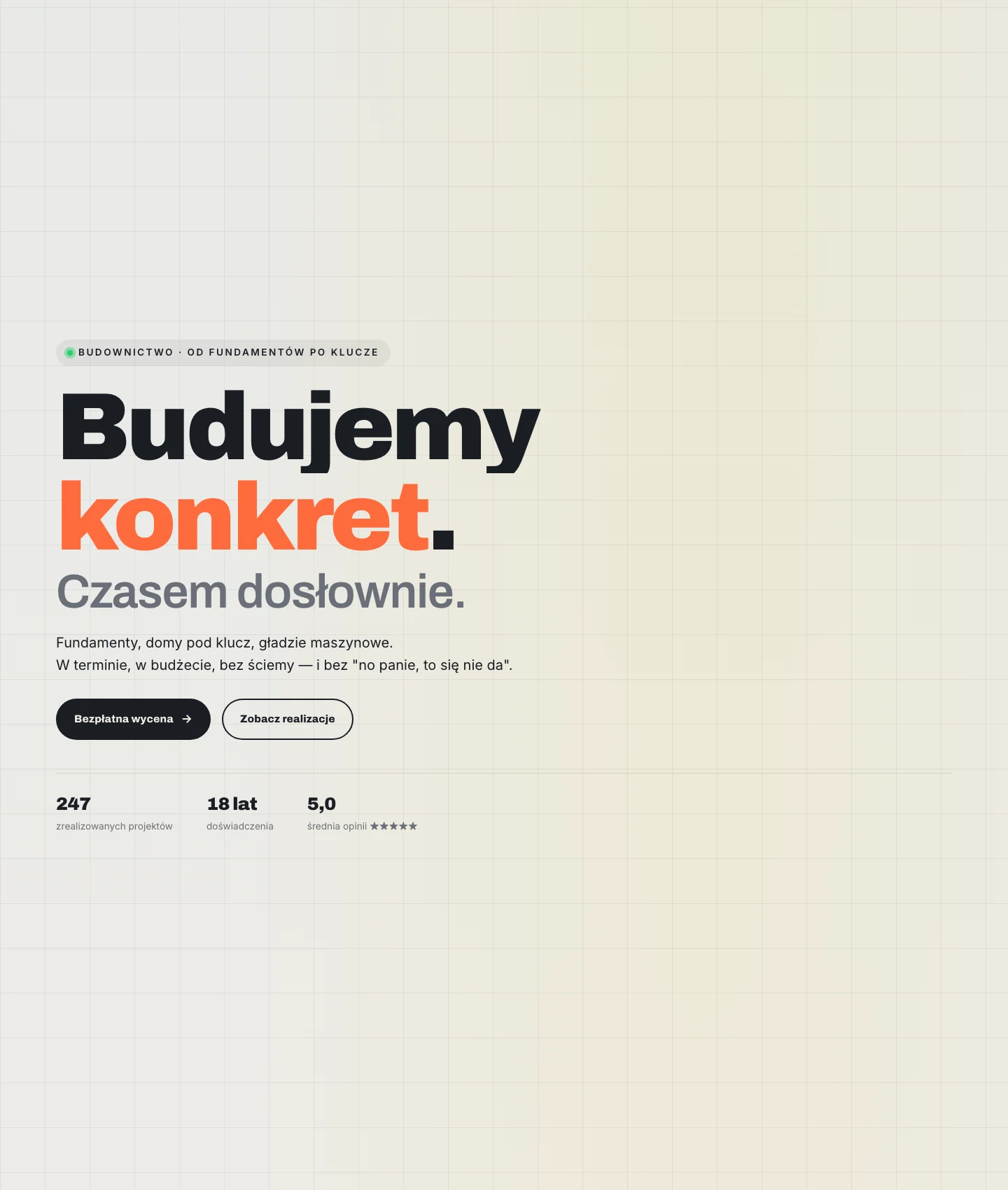 Strona MarioBud — widok strony głównej