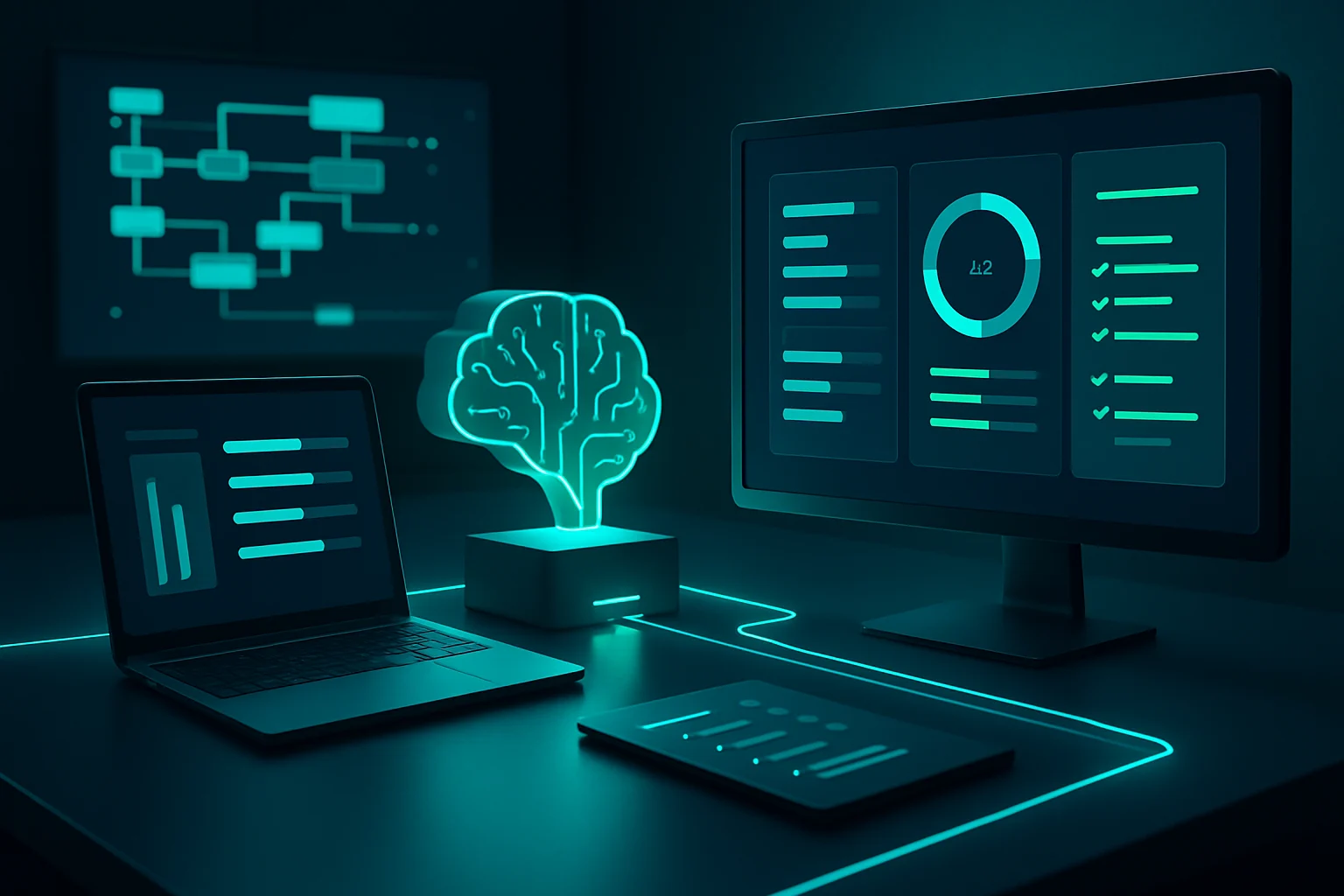 Ilustracja usługi AI dla biznesu